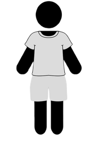 Person icon with a shirt and shorts on